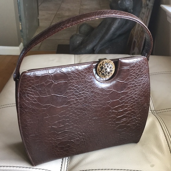Vintage brown leather bag - Picture 1 of 8